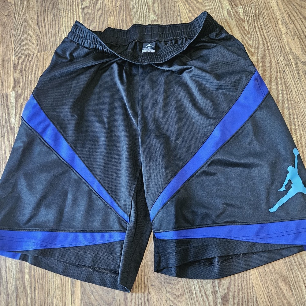 Men's Large Nike Running 10" Inseam Dri-Fit Blue Black Logo Workout Gym Shorts